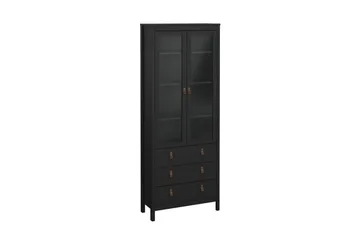 Vallvidera Vitrineskap 78,05x199 cm - Svart - Oppbevaring - Skap - Vitrineskap