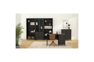Vallvidera Vitrineskap 78,05x199 cm - Svart - Oppbevaring - Skap - Vitrineskap