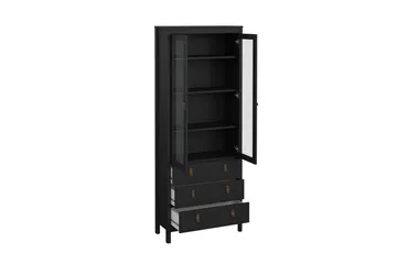 Vallvidera Vitrineskap 78,05x199 cm - Svart - Oppbevaring - Skap - Vitrineskap