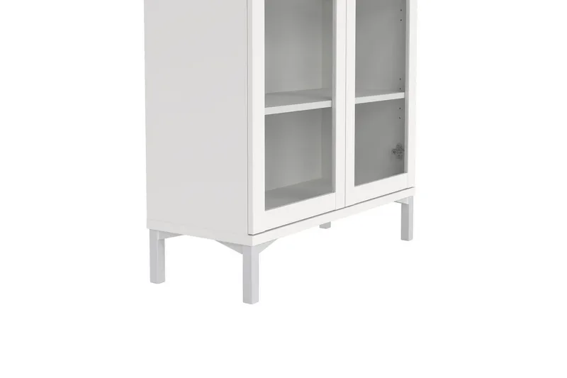 Valnorin Vitrineskap 89x203 cm - Hvit - Oppbevaring - Skap - Vitrineskap