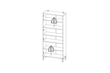 Valnorin Vitrineskap 89x203 cm - Hvit - Oppbevaring - Skap - Vitrineskap