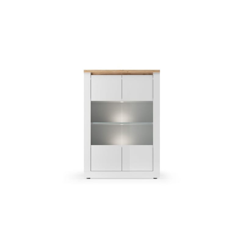 Vandesar Vitrineskap 160 cm - Natur/Hvit - Oppbevaring - Skap - Vitrineskap