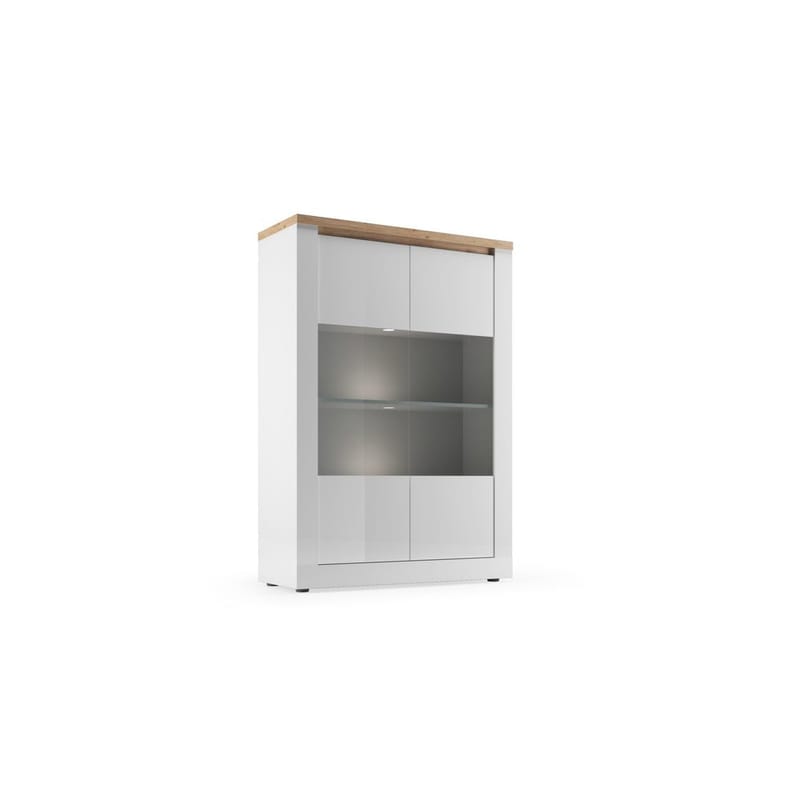 Vandesar Vitrineskap 160 cm - Natur/Hvit - Oppbevaring - Skap - Vitrineskap