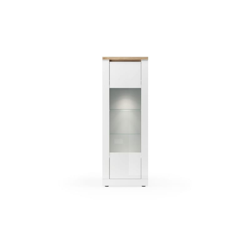 Vandesar Vitrineskap 192 cm - Natur/Hvit - Oppbevaring - Skap - Vitrineskap