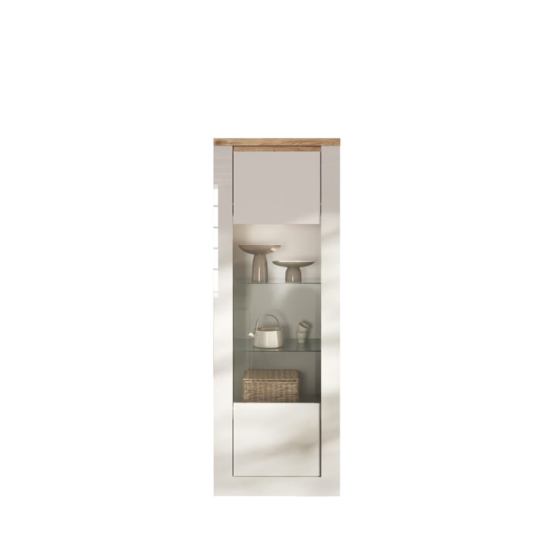 Vandesar Vitrineskap 192 cm - Natur/Hvit - Oppbevaring - Skap - Vitrineskap