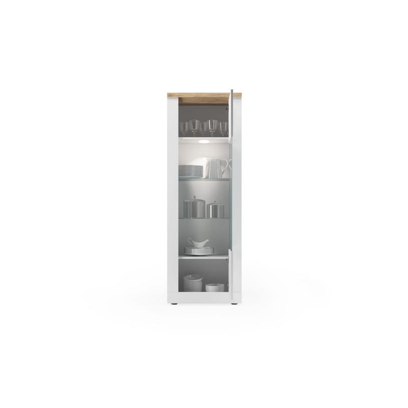 Vandesar Vitrineskap 192 cm - Natur/Hvit - Oppbevaring - Skap - Vitrineskap
