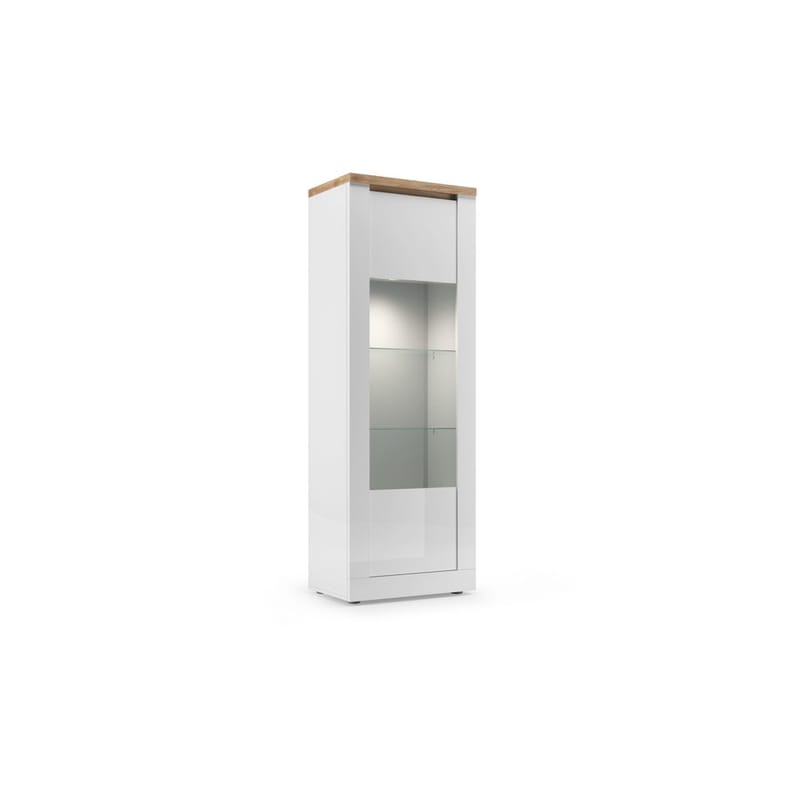 Vandesar Vitrineskap 192 cm - Natur/Hvit - Oppbevaring - Skap - Vitrineskap