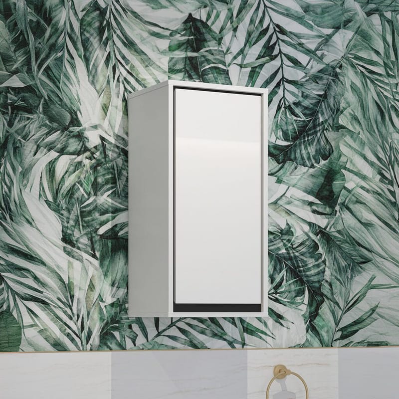 Vegghylle Irvine 1 dør - Hvit Glans - Oppbevaring - Skap - Oppbevaringsskap