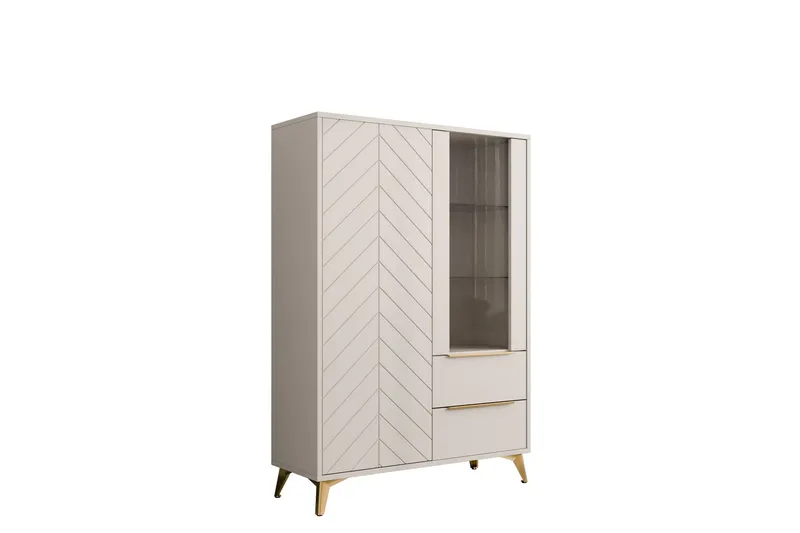 Vemdalen Vitrineskap 104x150 cm, Beige