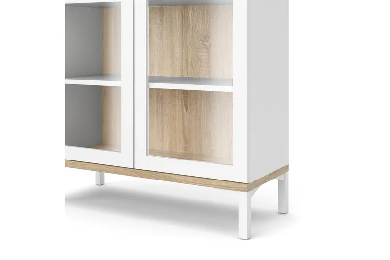 Virender Vitrineskap 88,7x202,8 cm - Hvit - Oppbevaring - Skap - Vitrineskap