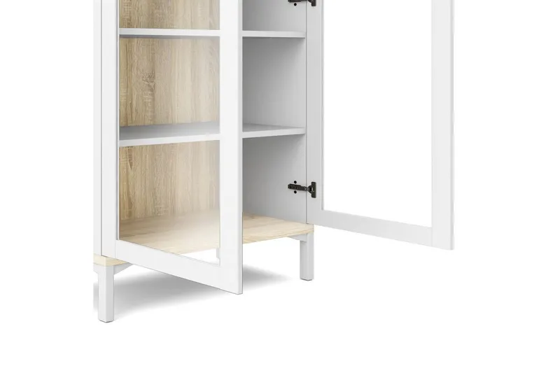 Virender Vitrineskap 88,7x202,8 cm - Hvit - Oppbevaring - Skap - Vitrineskap