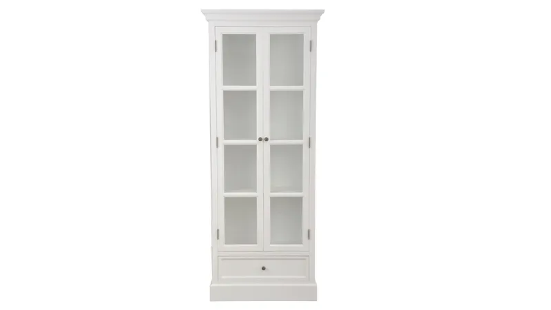Vitrine Havin 2 Dører/1 Skuff, Antikksvart med hvit innside