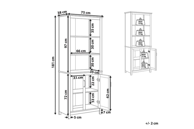 Vitrine Lusby - Oppbevaring - Skap - Vitrineskap