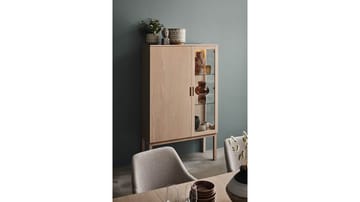 Vitrine Odlund med Glassdør & Belysning - Hvitpigmentert - Oppbevaring - Skap - Vitrineskap