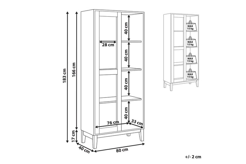 Vitrine Rumson Lyst tre - Lyst tre - Oppbevaring - Skap - Vitrineskap