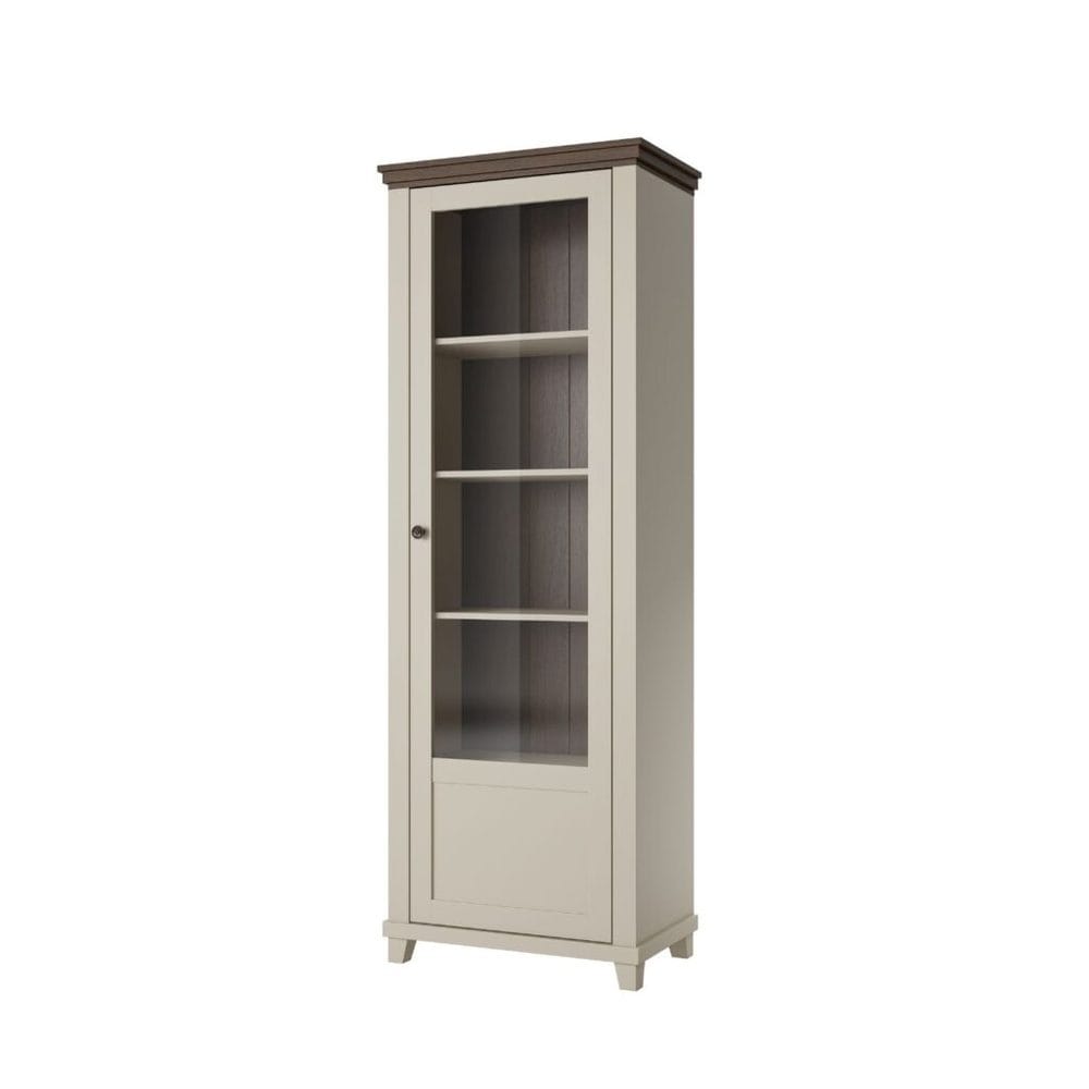 Vitrineskap Evora 1 dør høyre - Lys beige