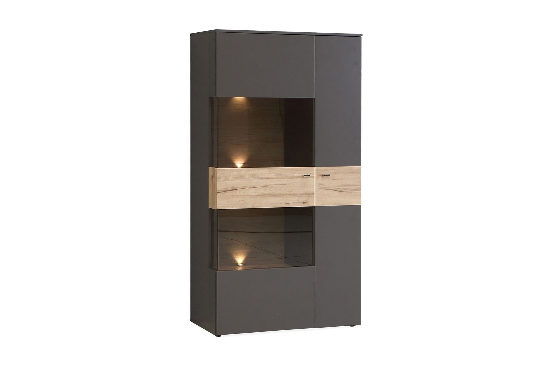Ameysford Vitrineskap 90 cm - Grå/Brun - Oppbevaring - Skap - Vitrineskap
