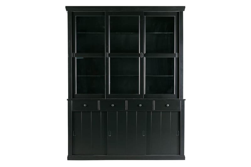 Ananse Vitrineskap 166x48 cm - Furu/Svart - Oppbevaring - Skap - Vitrineskap