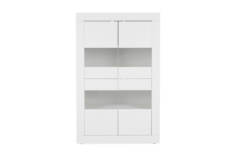 Basic Vitrineskap 102 cm - Hvit - Oppbevaring - Skap - Vitrineskap