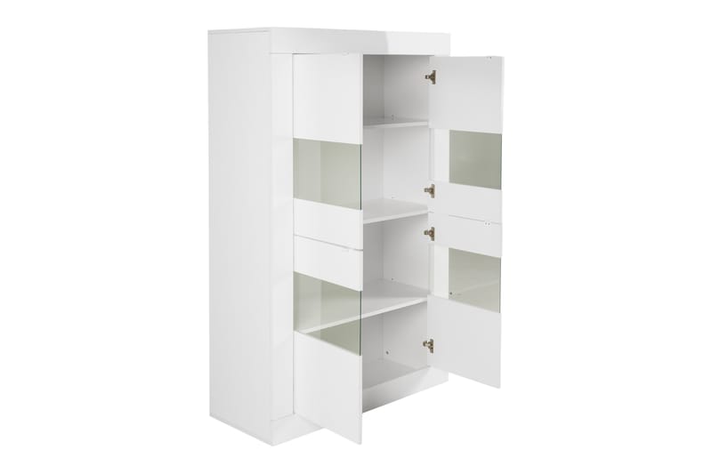 Basic Vitrineskap 102 cm - Hvit - Oppbevaring - Skap - Vitrineskap