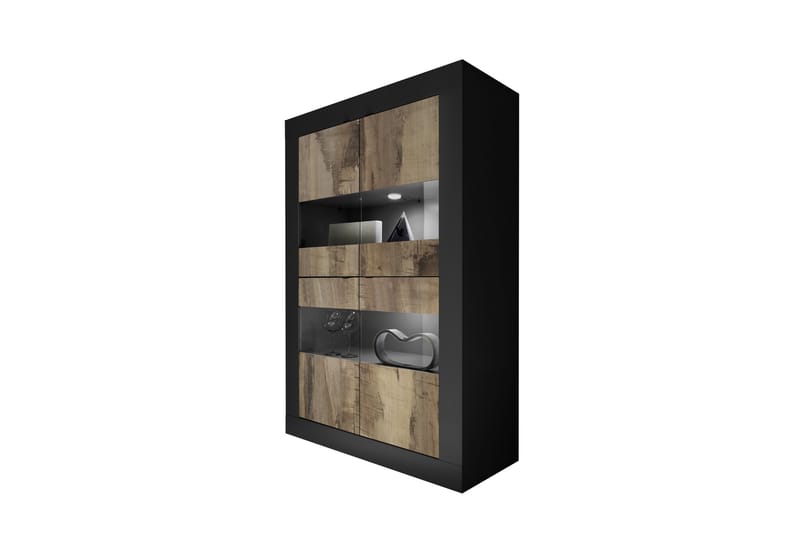 Basic Vitrineskap 43x102 cm Natur / Svart - LC SPA - Oppbevaring - Skap - Vitrineskap