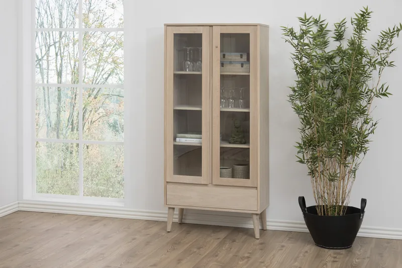 Bellor Oppbevaringsmøbel Hvitpigmentert 80 cm - Hvitpigmentert - Oppbevaring - Skap - Vitrineskap