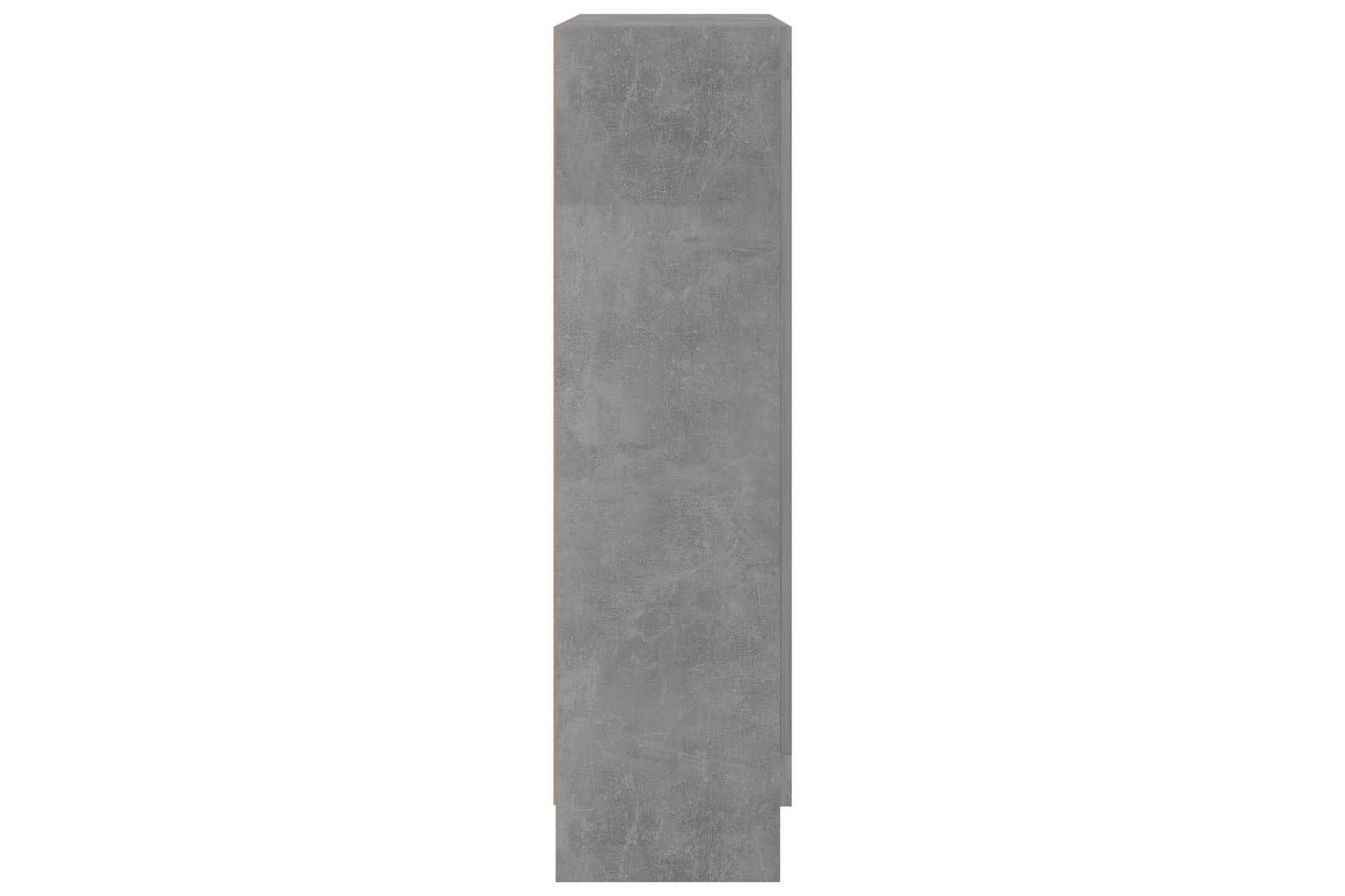 Bokhylle betonggrå 82,5x30,5x115 cm sponplate - Oppbevaring - Skap - Vitrineskap