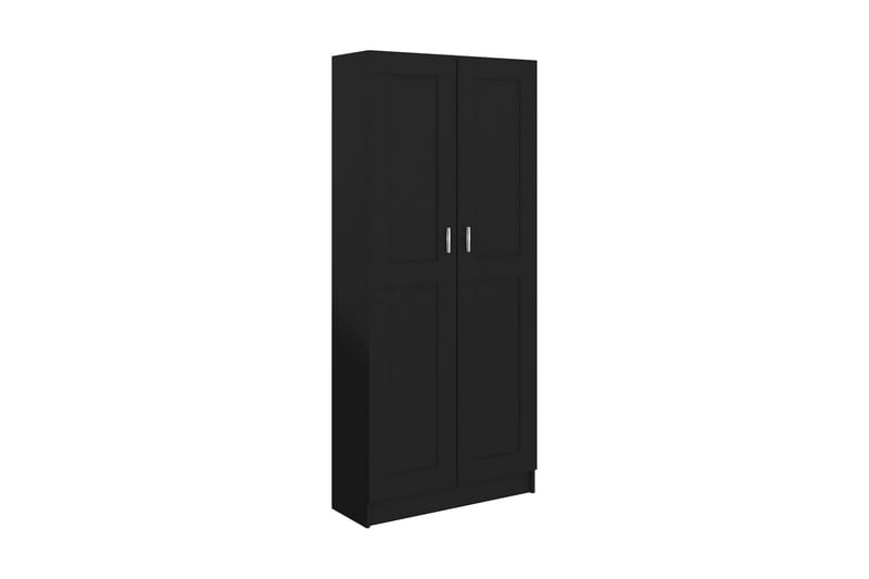 Bokhylle svart 82,5x30,5x185,5 cm sponplate - Oppbevaring - Skap - Vitrineskap