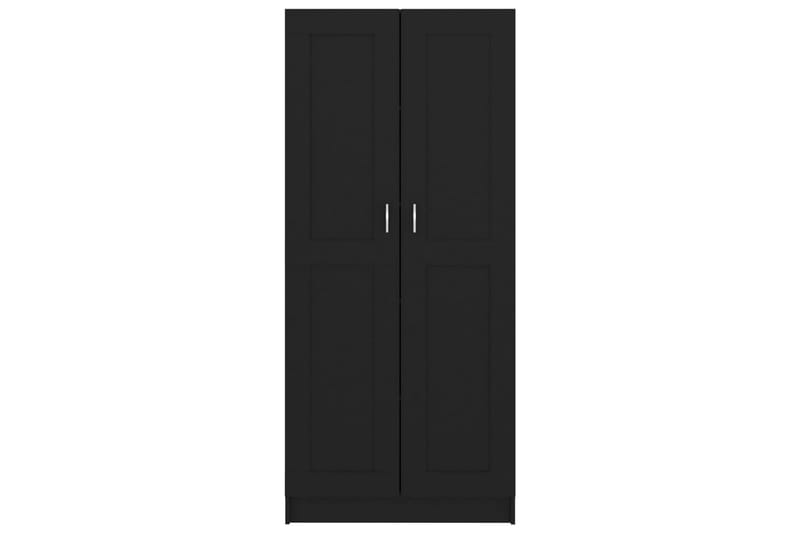 Bokhylle svart 82,5x30,5x185,5 cm sponplate - Oppbevaring - Skap - Vitrineskap