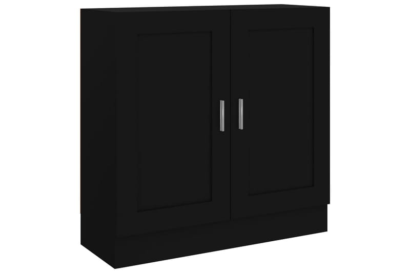 Bokhylle svart 82,5x30,5x80 cm sponplate - Vitrineskap