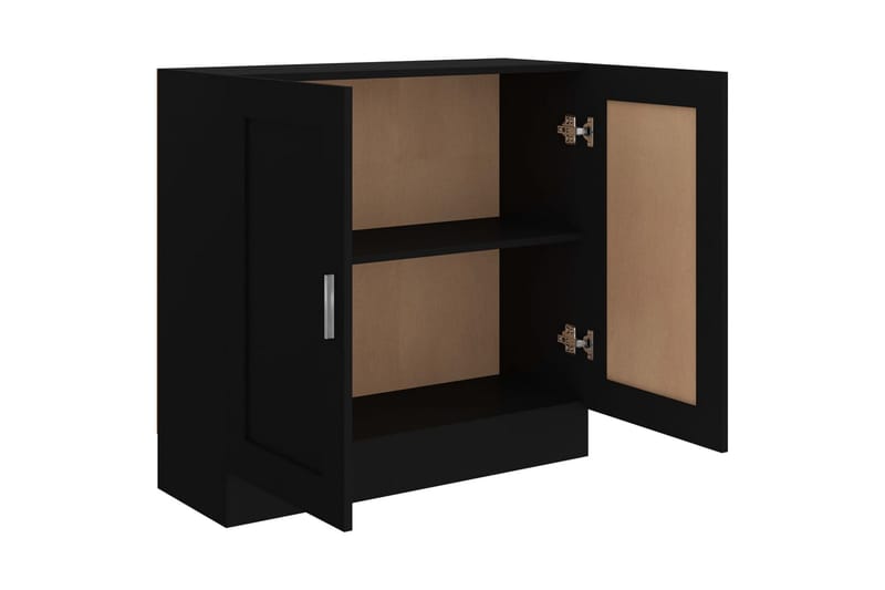 Bokhylle svart 82,5x30,5x80 cm sponplate - Oppbevaring - Skap - Vitrineskap