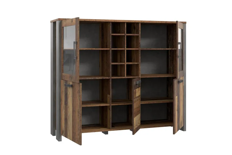 Cadle Vitrineskap 151 cm - Brun/Grå - Oppbevaring - Skap - Vitrineskap