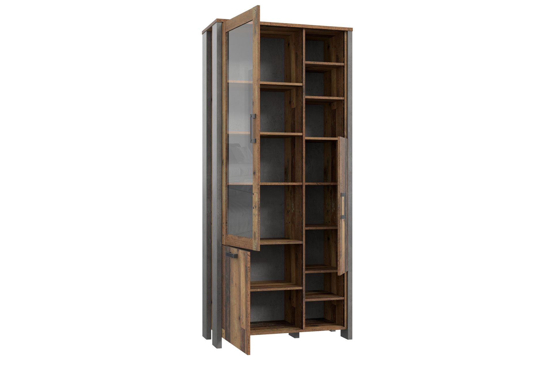 Cadle Vitrineskap 92 cm - Brun/Grå - Oppbevaring - Skap - Vitrineskap