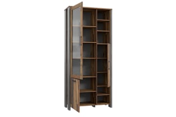 Cadle Vitrineskap 92 cm - Brun/Grå - Oppbevaring - Skap - Vitrineskap