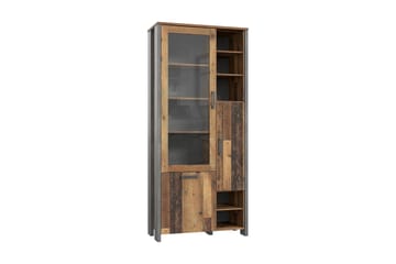 Cadle Vitrineskap 92 cm - Brun/Grå - Oppbevaring - Skap - Vitrineskap