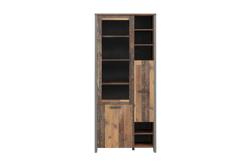 Cadle Vitrineskap 92 cm - Brun/Grå - Oppbevaring - Skap - Vitrineskap