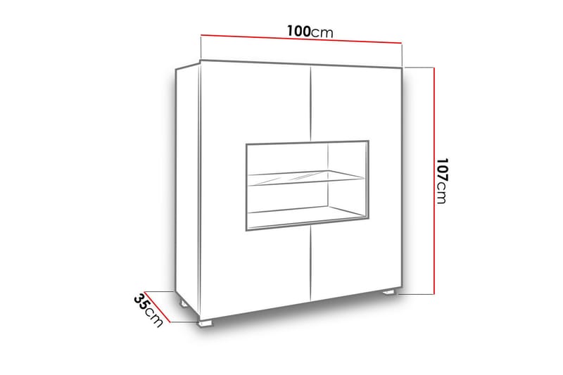 Calabrini Vitrineskap 100x35x107 cm - Brun - Vitrineskap