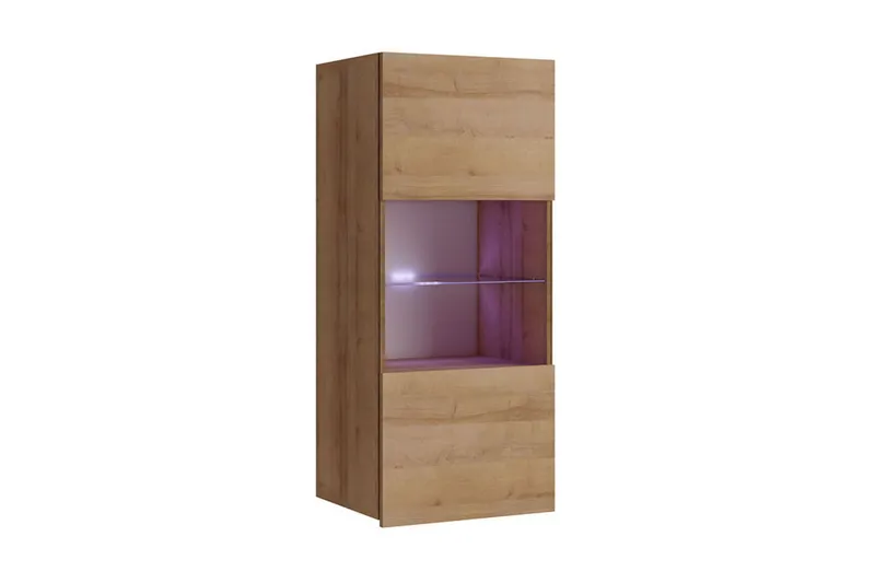 Calabrini Vitrineskap 45x32x117 cm, Beige / Brun