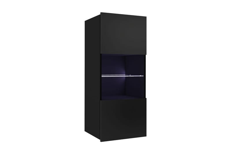 Calabrini Vitrineskap 45x32x117 cm - Svart - Oppbevaring - Skap - Vitrineskap