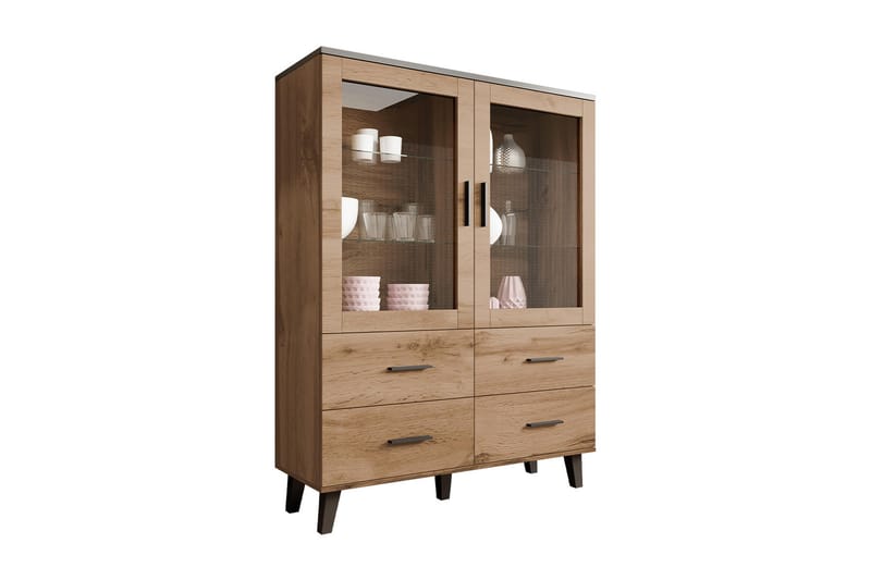 Cardos Vitrineskap 120 cm - Natur/Svart - Oppbevaring - Skap - Vitrineskap