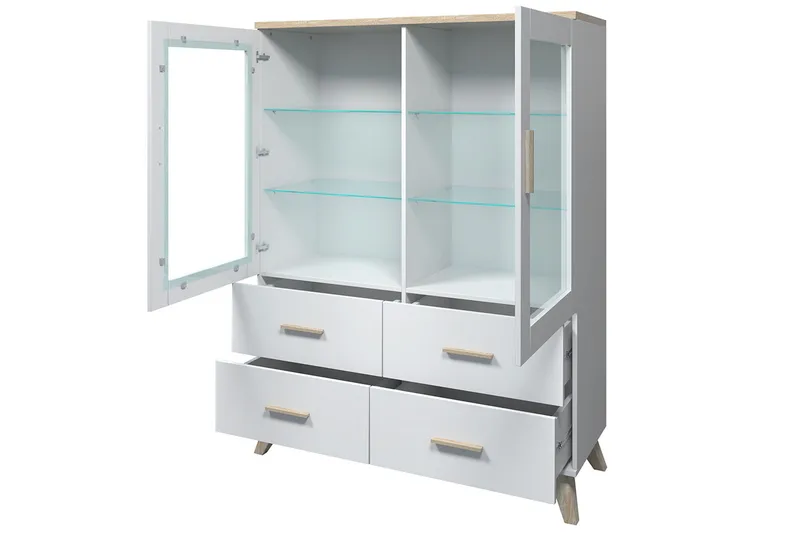 Cardos Vitrineskap 120 cm - Natur/Svart - Oppbevaring - Skap - Vitrineskap