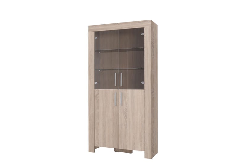 Cezar Vitrineskap 100x42x201 cm - Beige / Grå - Oppbevaring - Skap - Vitrineskap