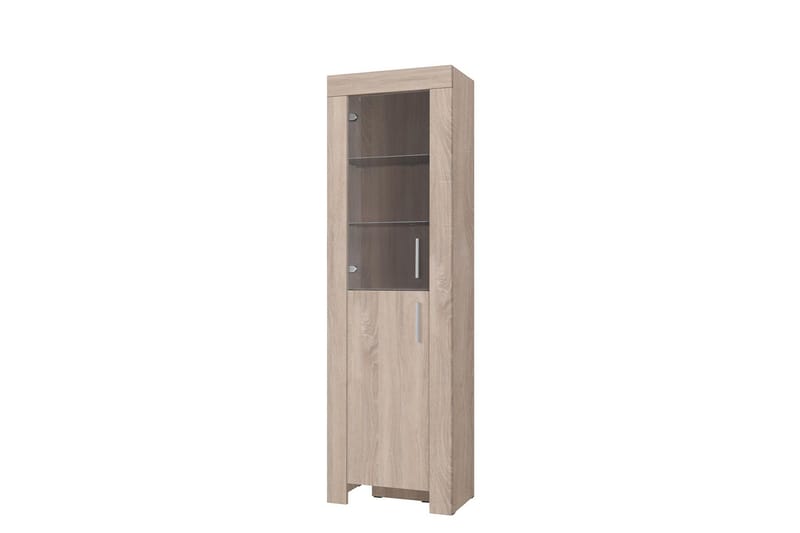 Cezar Vitrineskap 60x42x201 cm - Beige / Grå - Oppbevaring - Skap - Vitrineskap