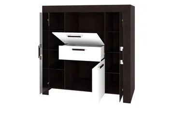 Cezar Vitrinskåp 130x42x131 cm Ek - Oppbevaring - Skap - Vitrineskap
