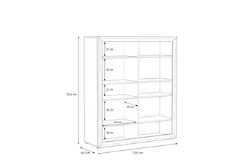 Corlius Vitrineskap 41x134 cm - Beige/Brun - Oppbevaring - Skap - Vitrineskap