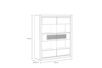 Corlius Vitrineskap 41x134 cm - Beige/Brun - Oppbevaring - Skap - Vitrineskap