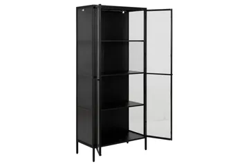 Crabtree Vitrineskap 180 cm - Sort - Oppbevaring - Skap - Vitrineskap