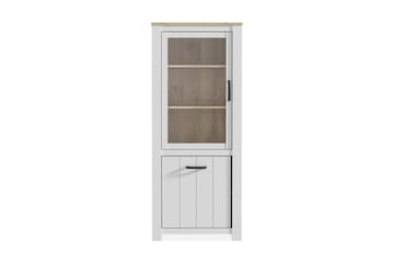 Crumpton Vitrineskap 77 cm - Hvit/Brun - Oppbevaring - Skap - Vitrineskap