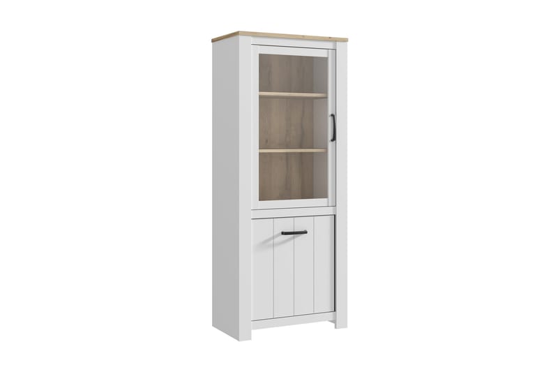 Crumpton Vitrineskap 77 cm - Hvit/Brun - Oppbevaring - Skap - Vitrineskap