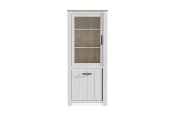 Crumpton Vitrineskap 77 cm - Hvit/Brun - Oppbevaring - Skap - Vitrineskap